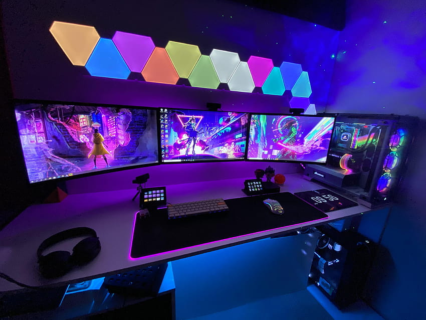 Gaming room setup ...br.pinterest, gaming setups HD wallpaper