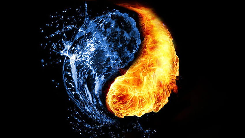 Water Vs Fire, cool water and fire HD wallpaper