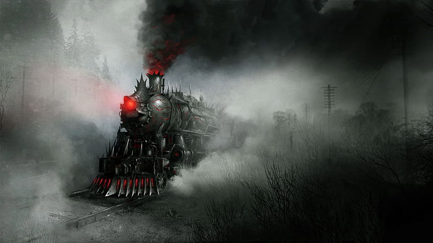 General 1920x1080 ilustraciones arte de fantasía arte conceptual humo demonio tren steampunk locomotora de vapor, tren fantasma fondo de pantalla