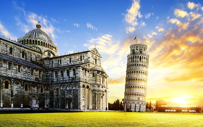 Torre Inclinada de Pisa na Itália papel de parede HD
