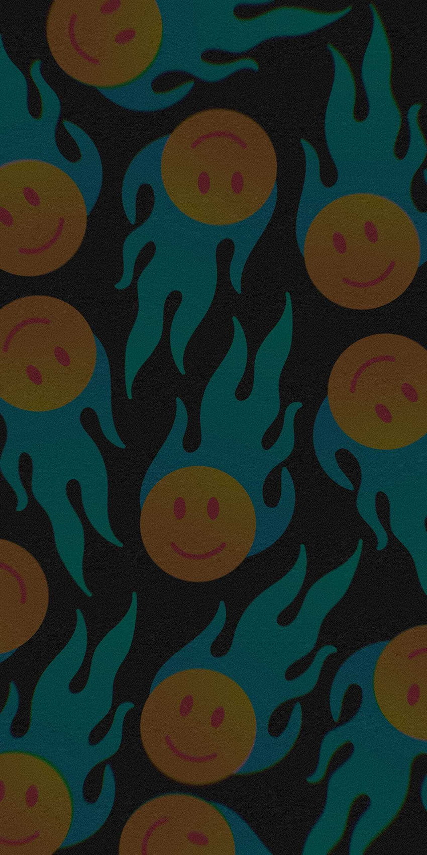 Blue Smiley Face, drippy smile HD phone wallpaper
