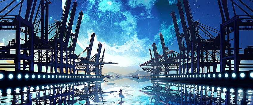 Anime Scenery Landscape Moon PC, luna anime pc Sfondo HD