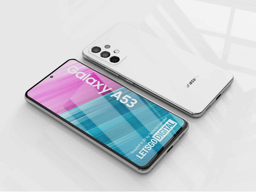 Il Galaxy A53 5G ufficiale è qui davanti al telefono Sfondo HD
