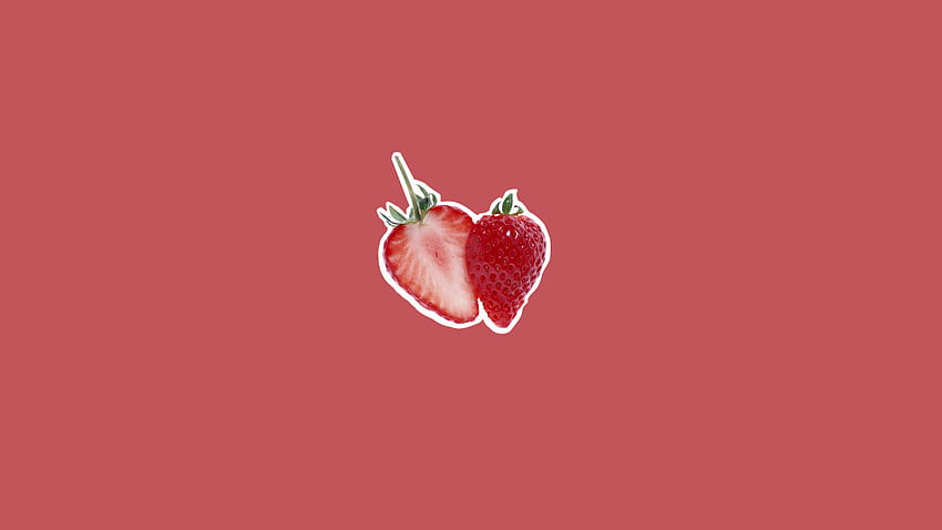 cute backgrounds, strawberries aesthetic HD wallpaper