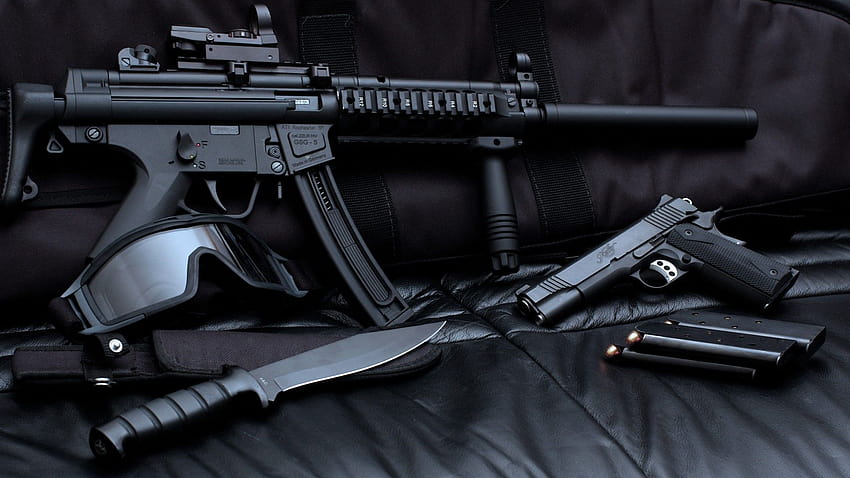 pistols, guns, military, weapons, ammunition, daggers, firearms HD wallpaper