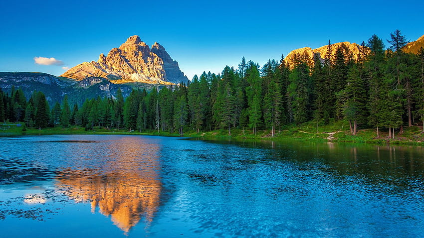 Paysage des Dolomites, Lago Antorno, Belluno, Vénétie, Italie, dolomites du lac Antorno Fond d'écran HD