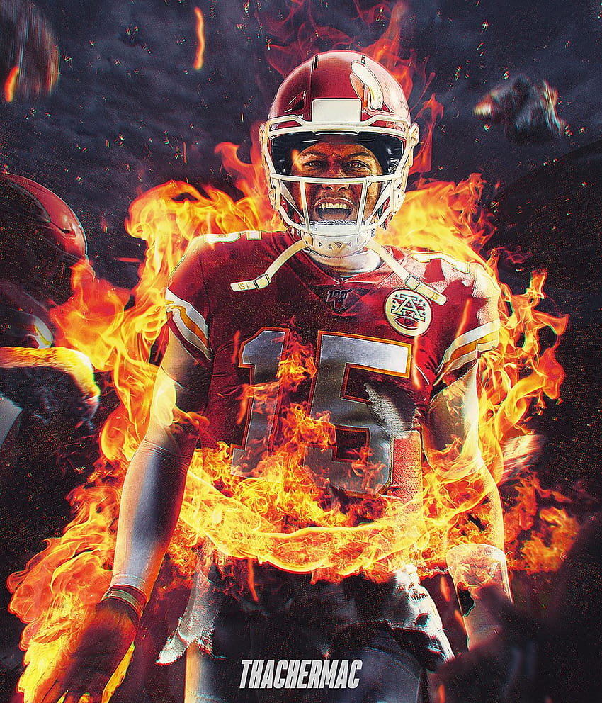 Patrick Mahomes NFL, football fire HD phone wallpaper