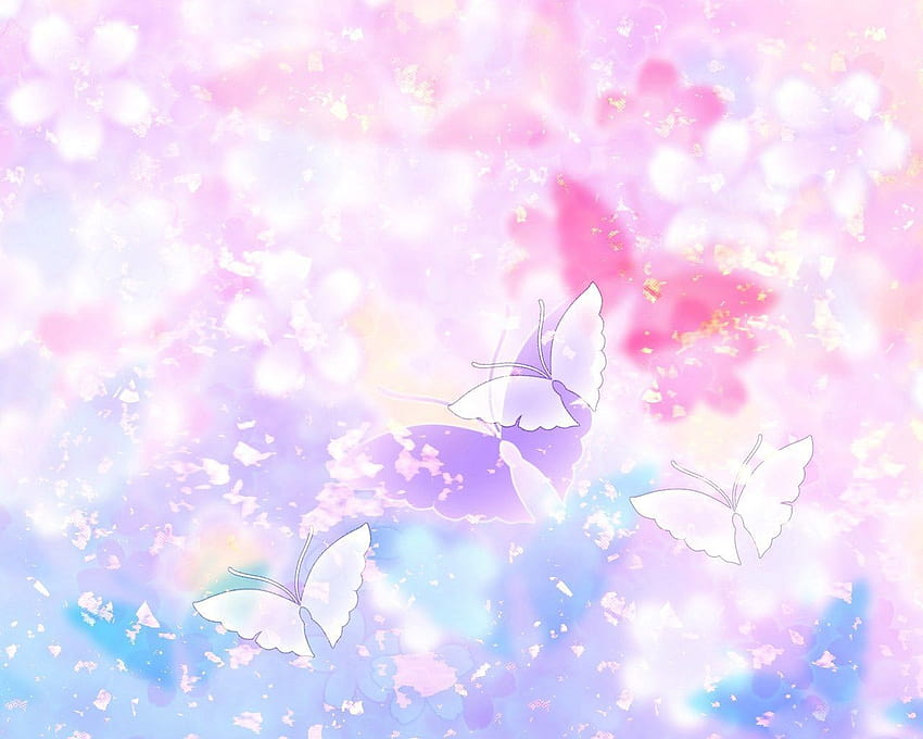 蝶の背景、かわいい蝶の赤ちゃんピンク 高画質の壁紙