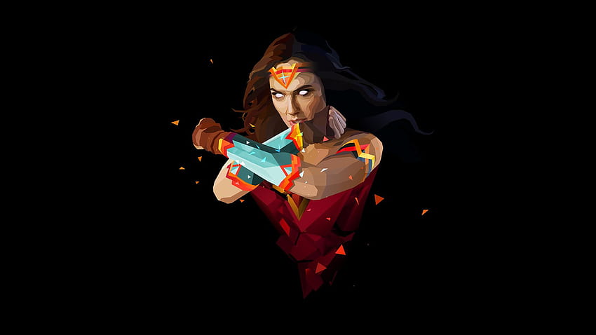 Wonder Woman тъмен фон, знак Wonder Woman HD тапет