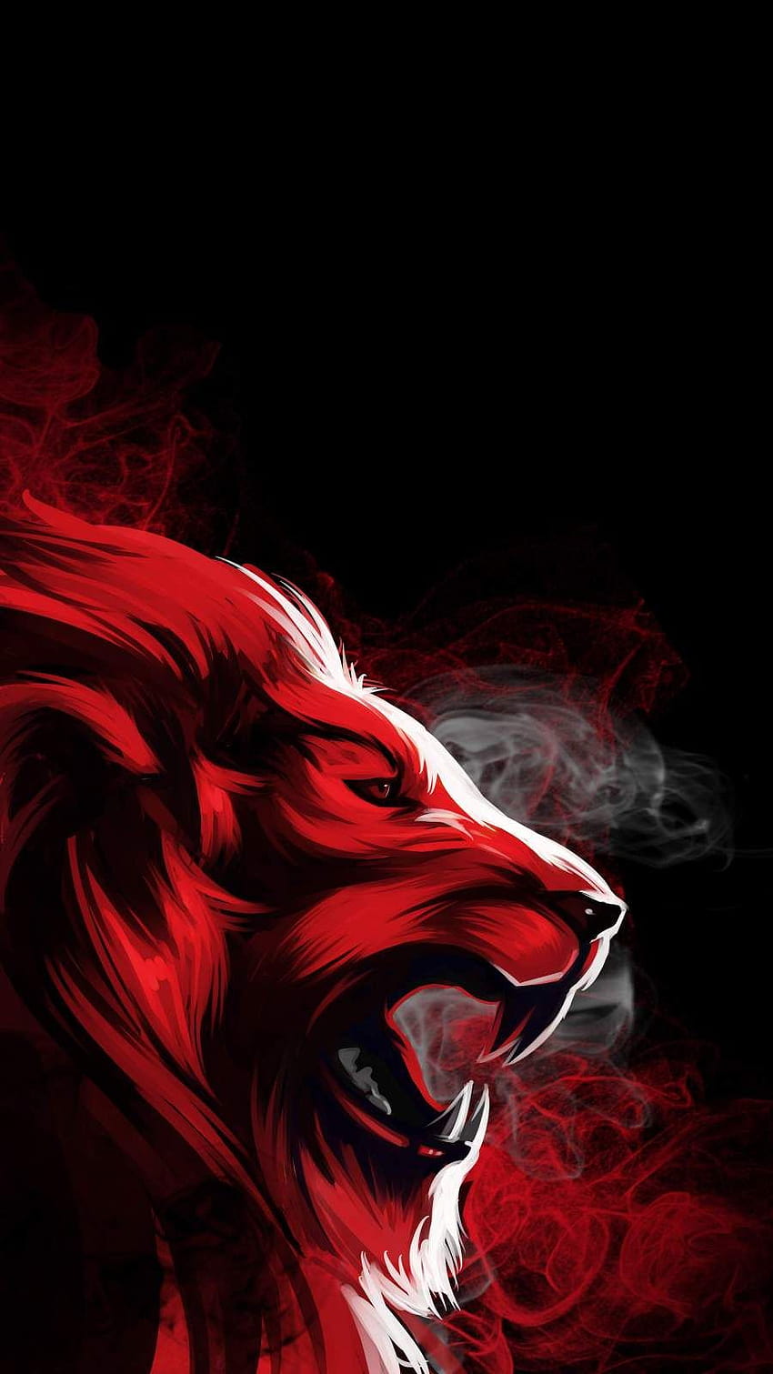 Pin on Cool backgrounds, red and black lion HD phone wallpaper
