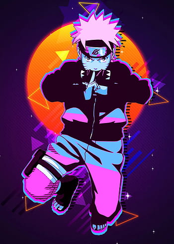 Naruto Neon, black, simple, anime, HD phone wallpaper