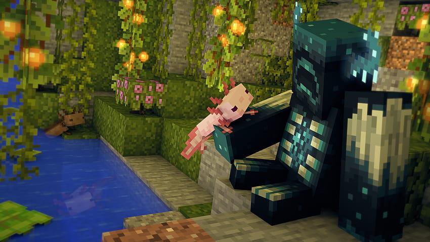Minecraft Axolotl and Wardens 1.17 楽しい : Minecraft, minecraft warden 高画質の壁紙