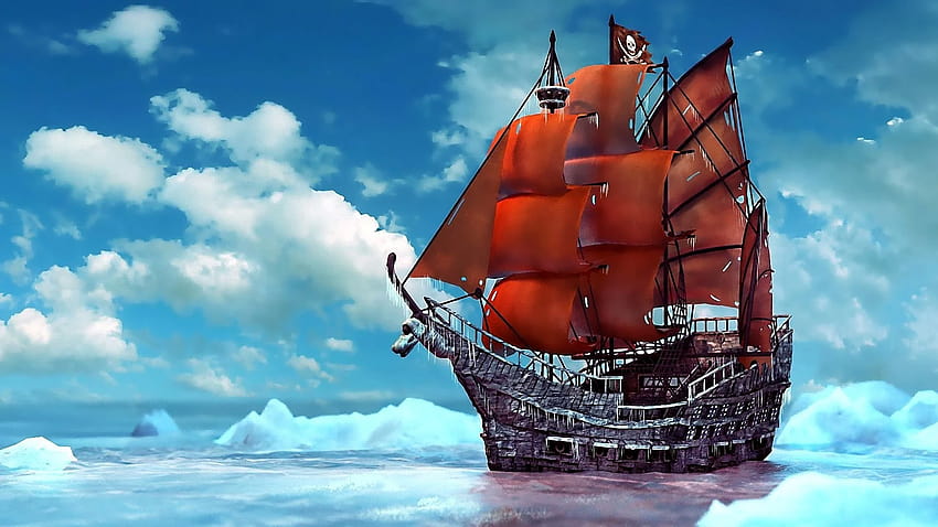 nave navi barca barche pirati oceano mare fantasia sfondi [1920x1080] per il tuo, cellulare e tablet, nave marittima Sfondo HD