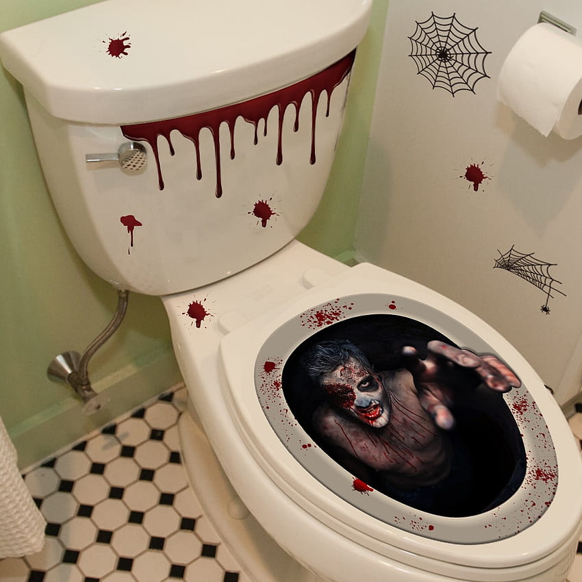 Horror Midnight Calling Back Toilet Glass Window Sticker Home Decor Removable Halloween Living Room Decoration HD phone wallpaper