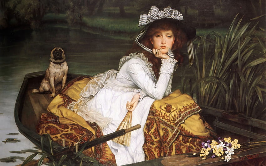 canvas, 1870, french artist, james tissot, oil with resolution 1920x1200. High Quality HD wallpaper