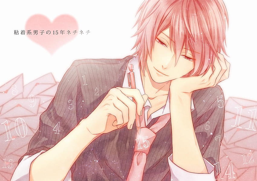 close heart itohara male pink hair polychromatic tie, pink head anime HD wallpaper