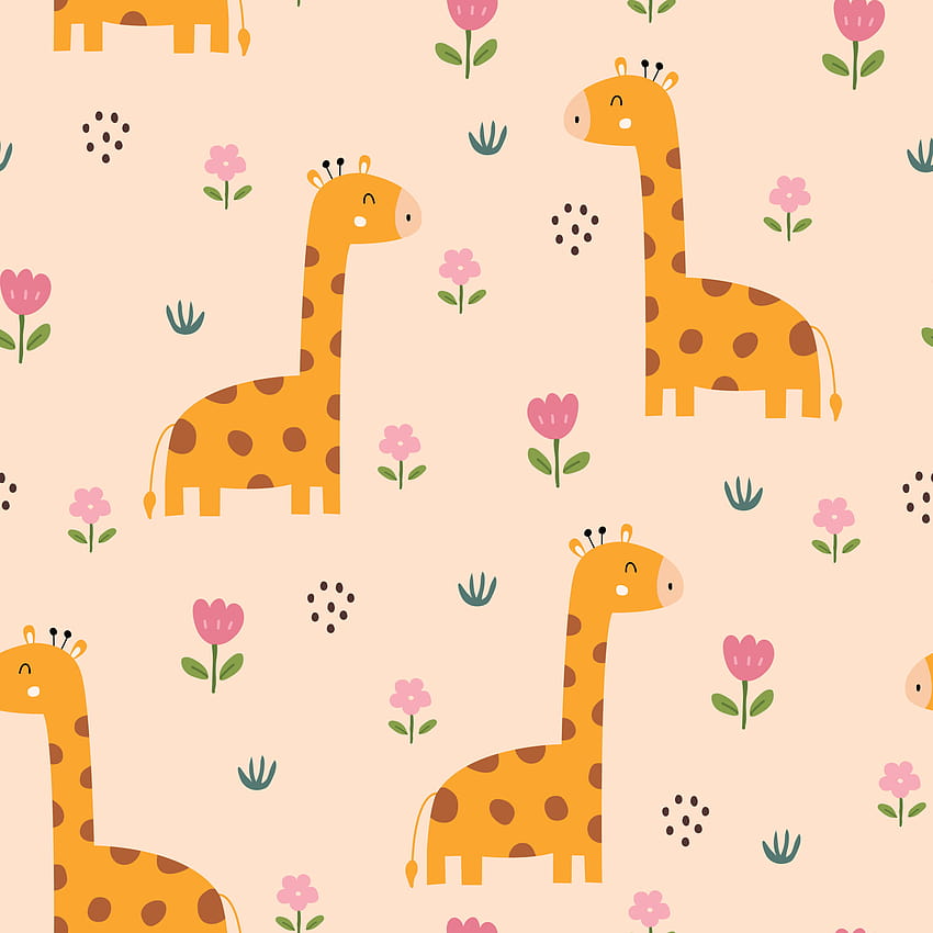 Giraffe mit Blumen Nahtloses Muster, niedliche Cartoon-Tierhintergründe, handgezeichnet im Kinderstil. Das Design, das für Druck, Dekoration, Stoff, Textilien verwendet wird. Vektorillustration 4257226 Vektorkunst bei Vecteezy, Cartoon-Giraffe HD-Handy-Hintergrundbild
