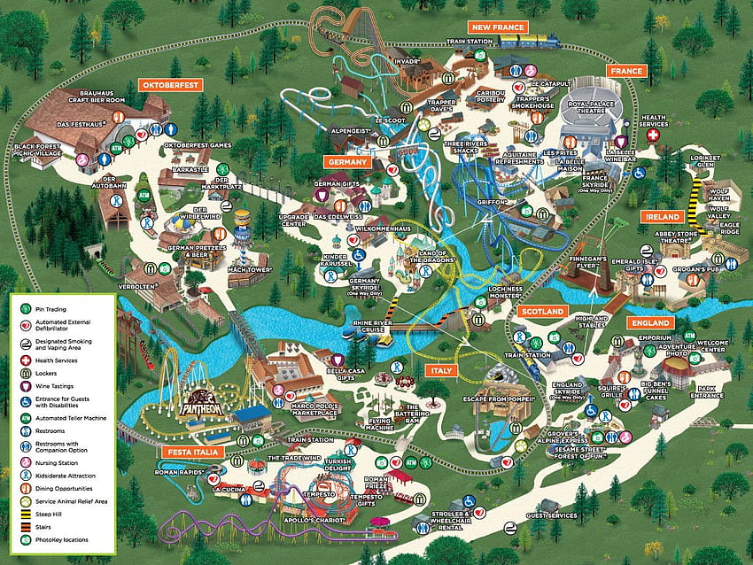 Theme Park Map HD wallpaper
