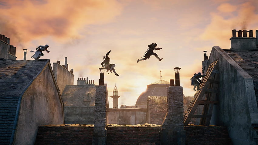 Assassins Creed videojuegos tejados parkour secuencia gráfica, parkour 2019 fondo de pantalla