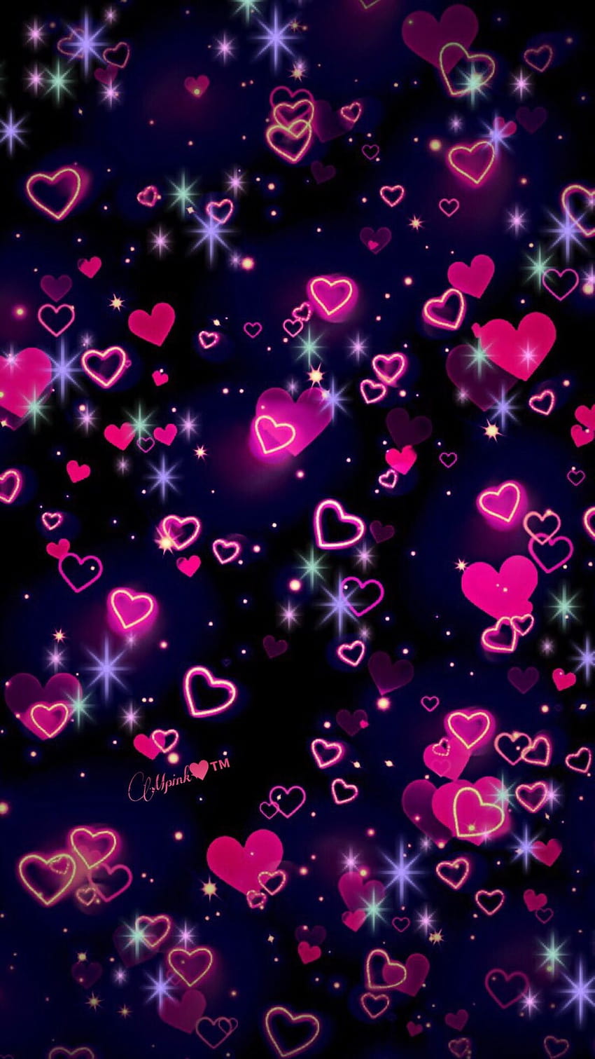 Hearts Neon, pour votre téléphone, écran d'accueil, néon kawaii Fond d'écran de téléphone HD