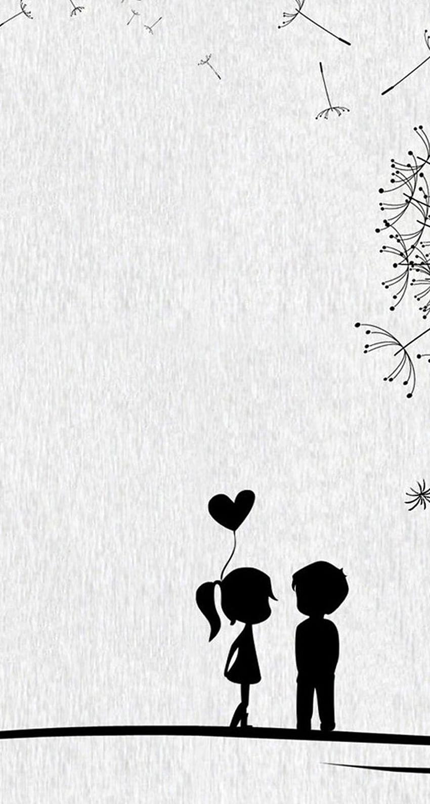 Love Cute Cartoon Little Couple Iphone S With For, pasangan kartun lucu untuk seluler wallpaper ponsel HD