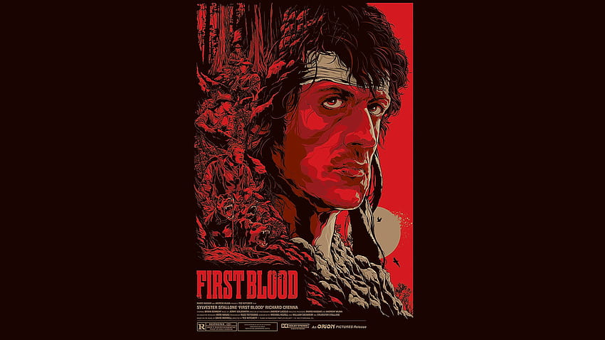 Pôsteres de Rambo First Blood Red Sylvester Stallone papel de parede HD