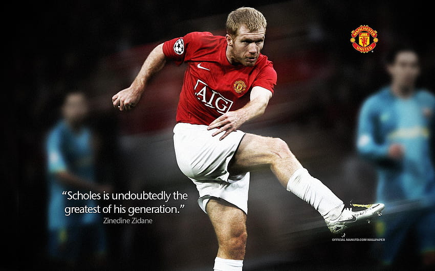 Quotes on: Paul Scholes – Wet grass, white posts, bulging nets HD wallpaper