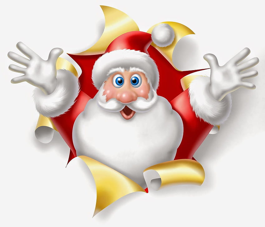 Engraçado Papai Noel Cartoon Natal para facebook, bonito desenho animado de natal papel de parede HD