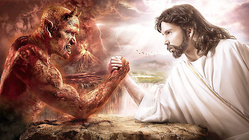 God Vs Devil, jesus vs devil HD wallpaper