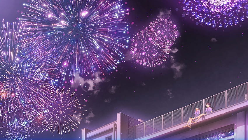 Fuochi d'artificio Anime, festival di anime Sfondo HD