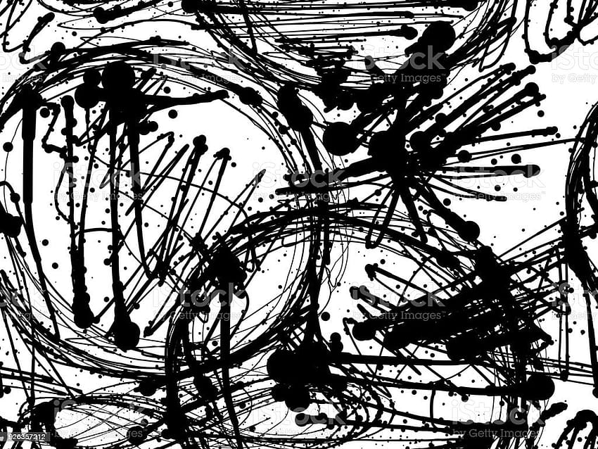 Bezszwowe czarno-białe tło wektorowe szkicowy ręcznie rysowany wydruk graficzny wektor pociągnięcia pędzlem elementy projektu idealne do wypełnienia wzorem tła strony internetowej tekstura powierzchni Stock ilustracji Tapeta HD