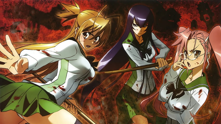 ] Rei, Saeko dan Saya dari High School of the Dead: OtakuVisualArts, rei miyamoto Wallpaper HD