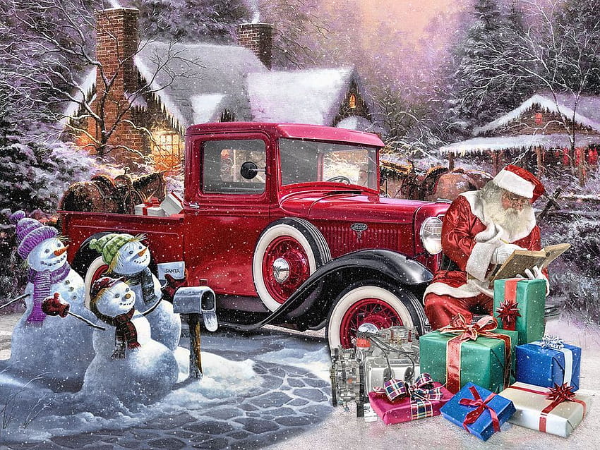 Download Vintage red truck bringing good cheer this holiday season Wallpaper   Wallpaperscom