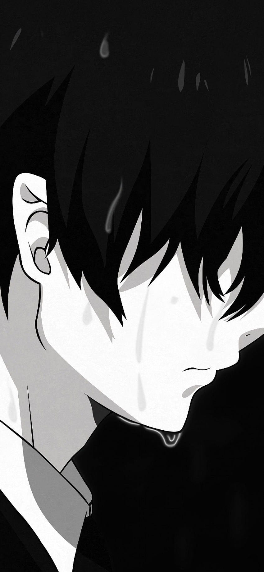 Sad Anime Black, sad black anime HD phone wallpaper