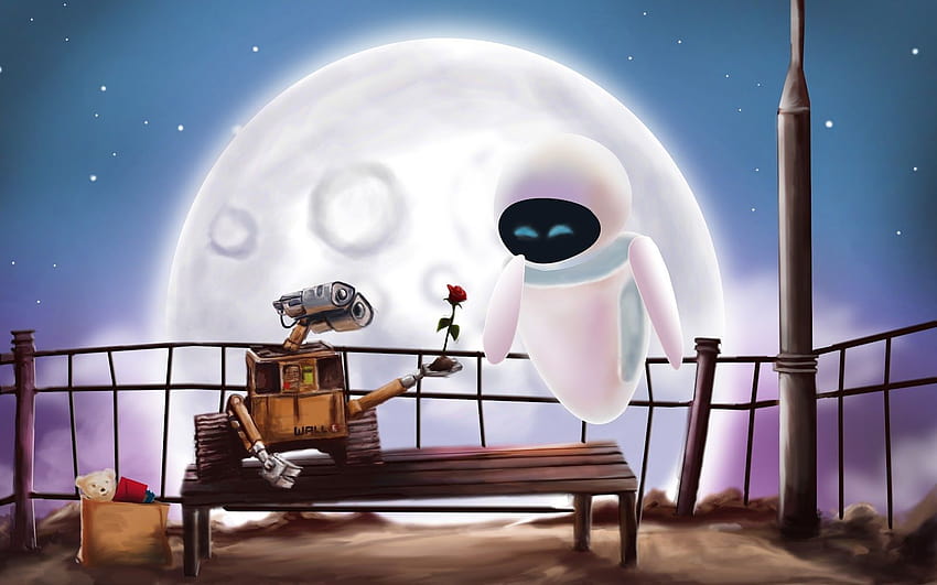 wall e and eve HD wallpaper