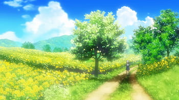 Anime flower field scenery HD wallpapers | Pxfuel