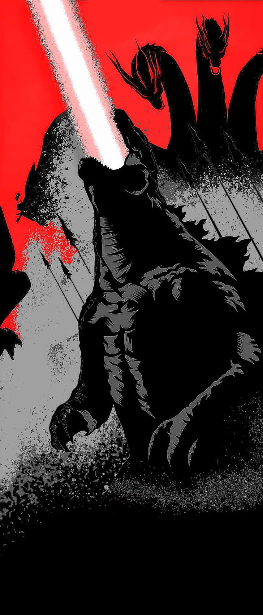 : Godzilla: King of the Monsters, Amoled, Dark, Anime-Amoled-Film HD-Handy-Hintergrundbild