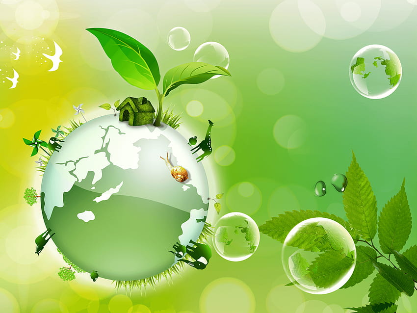 4 Екологична, зелена среда HD тапет