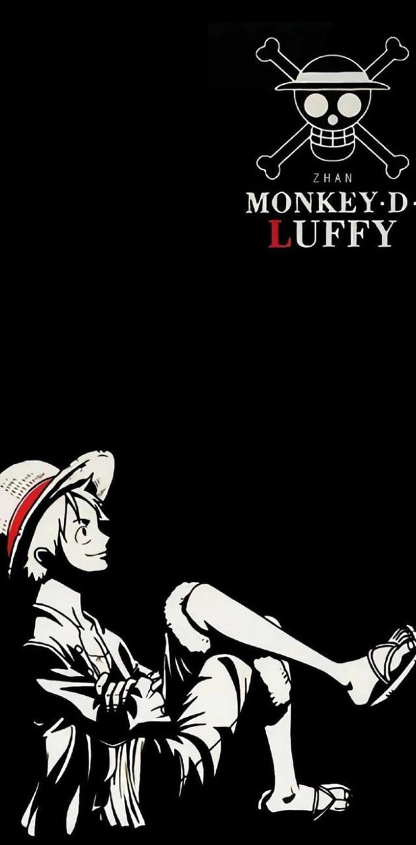 Monkey D Luffy by idinkamsah, 루피 흑백 HD 전화 배경 화면