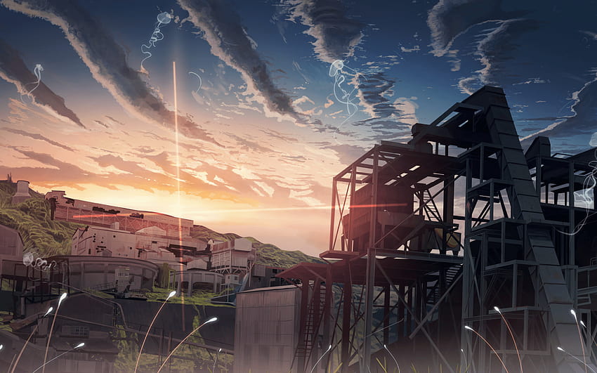 2880x1800 Anime Landscape, Sunset, Clouds, anime lofi HD wallpaper