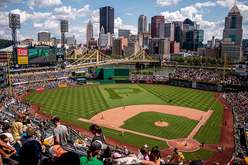 Eine Aufnahme des PNC-Park-Baseballfeldes in Pittsburgh, Pittsburgh, Comerica Park HD-Hintergrundbild