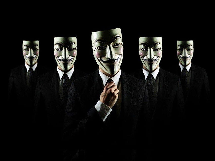 Anonim, Pria, Jas, topeng Guy Fawkes, Latar belakang hitam, topeng pria dan wanita Wallpaper HD