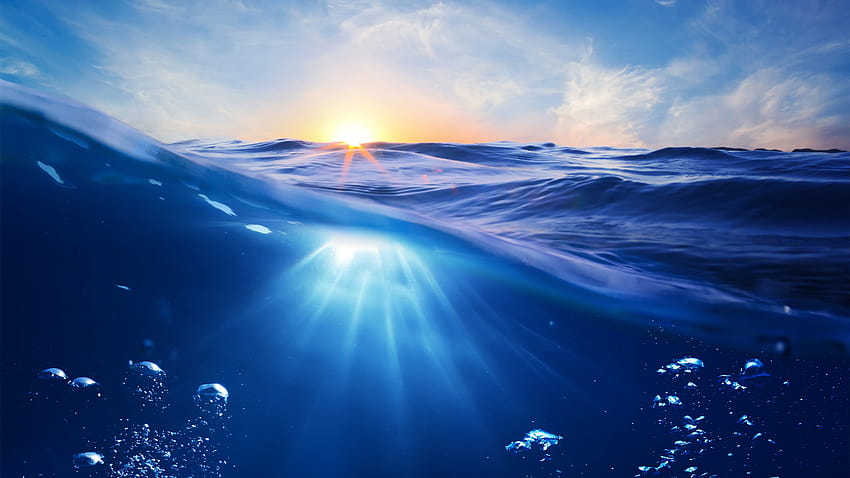 5120x2880 Okyanus Temiz Su Güneş Işınları Baloncuklar , Arka Planlar ve HD duvar kağıdı