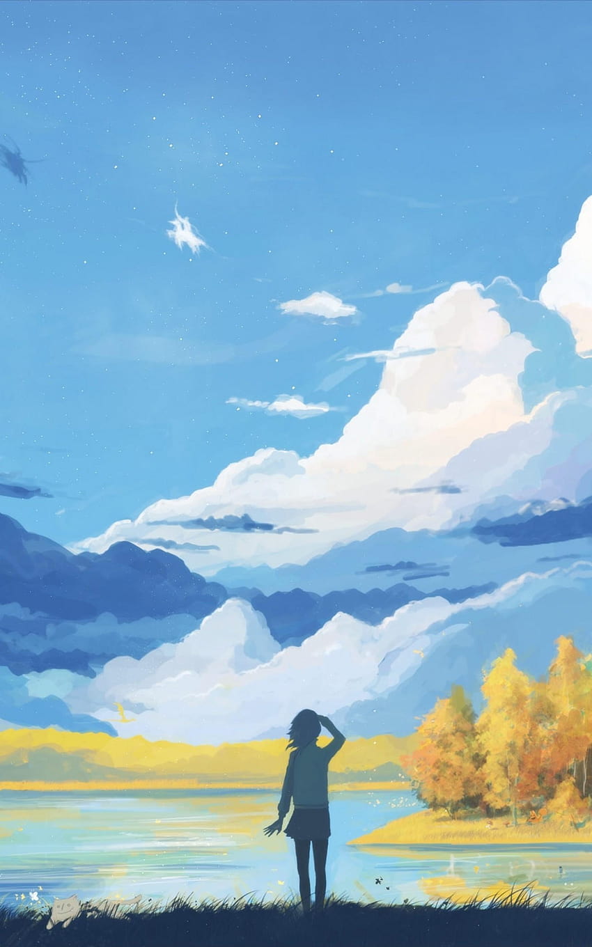 1600x2560 Anime Landscape, Girl, Mountain, Relaxing, relaxing anime HD phone  wallpaper | Pxfuel