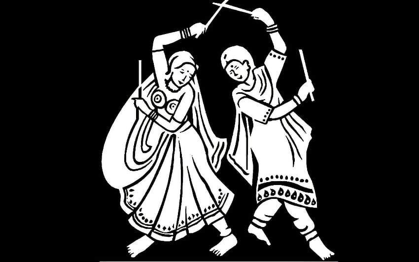 Indian Gujarati Folk Dance Garba Drawing by Rohit Dadhwal  Pixels