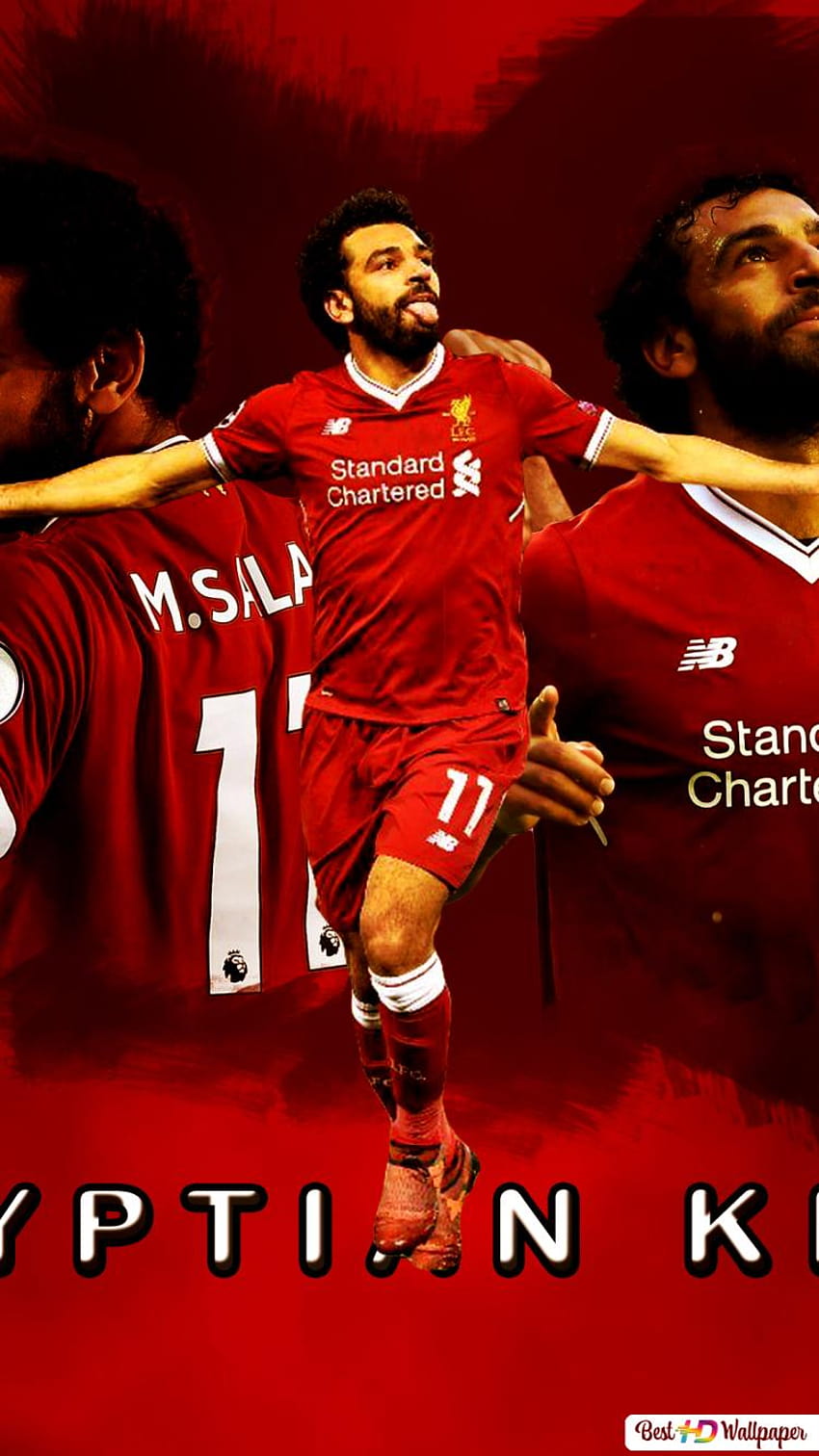 Mohamed Salah, red jersey, celebration, 720x1280 wallpaper