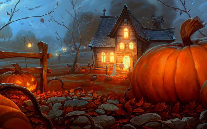 Halloween Fall pada 1920x1200, halloween dan musim gugur Wallpaper HD