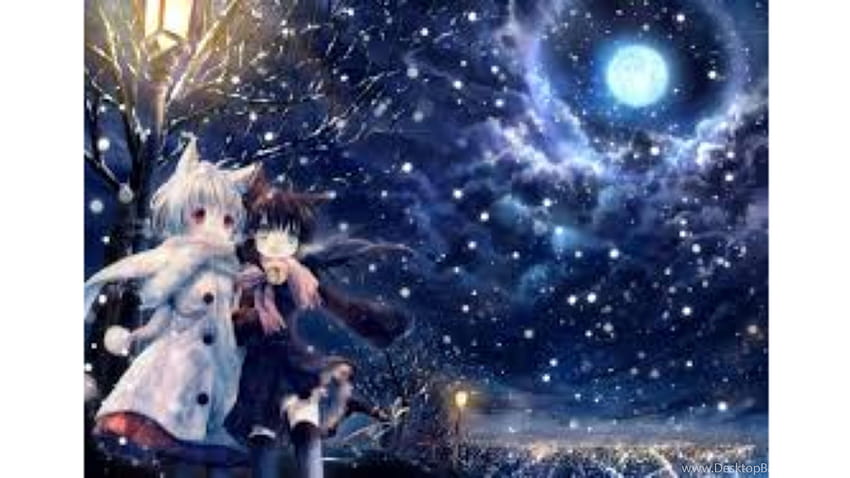 anime invierno, cielo, anime, personaje ficticio, animación, nochebuena, dibujos animados, espacio, ilustraciones cg, espacio exterior, objeto astronómico fondo de pantalla