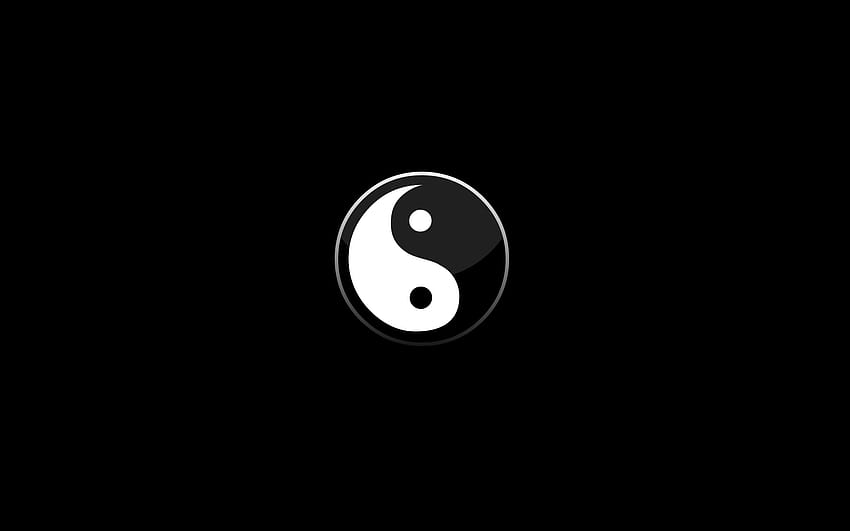 yin yang, Chinese, kung fu logo HD wallpaper