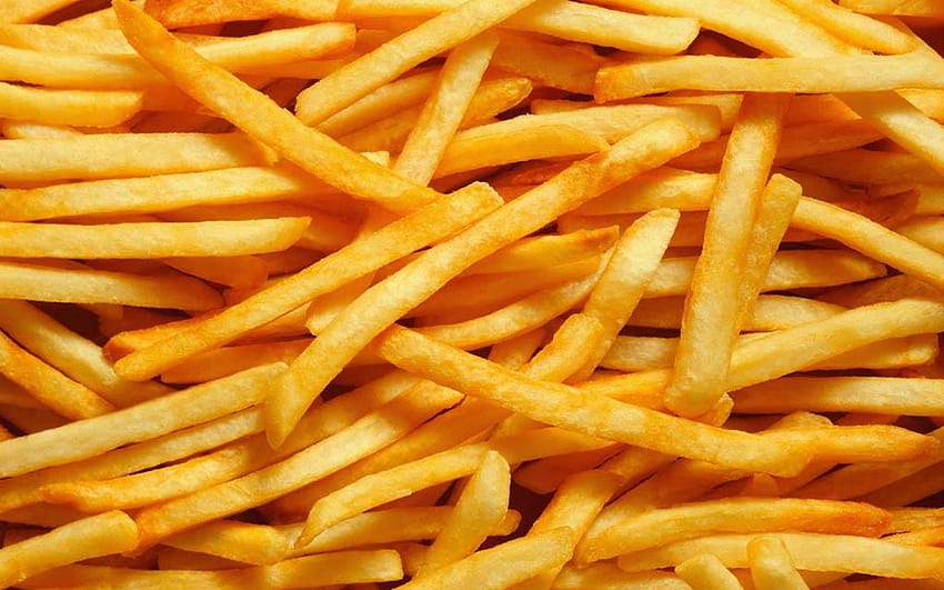 Yellow food french fries potatoes fried upscaled HD wallpaper